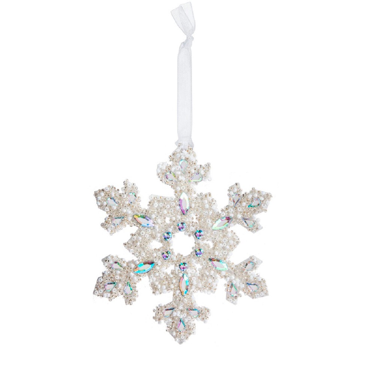 Beaded Snowflake Christmas Ornament