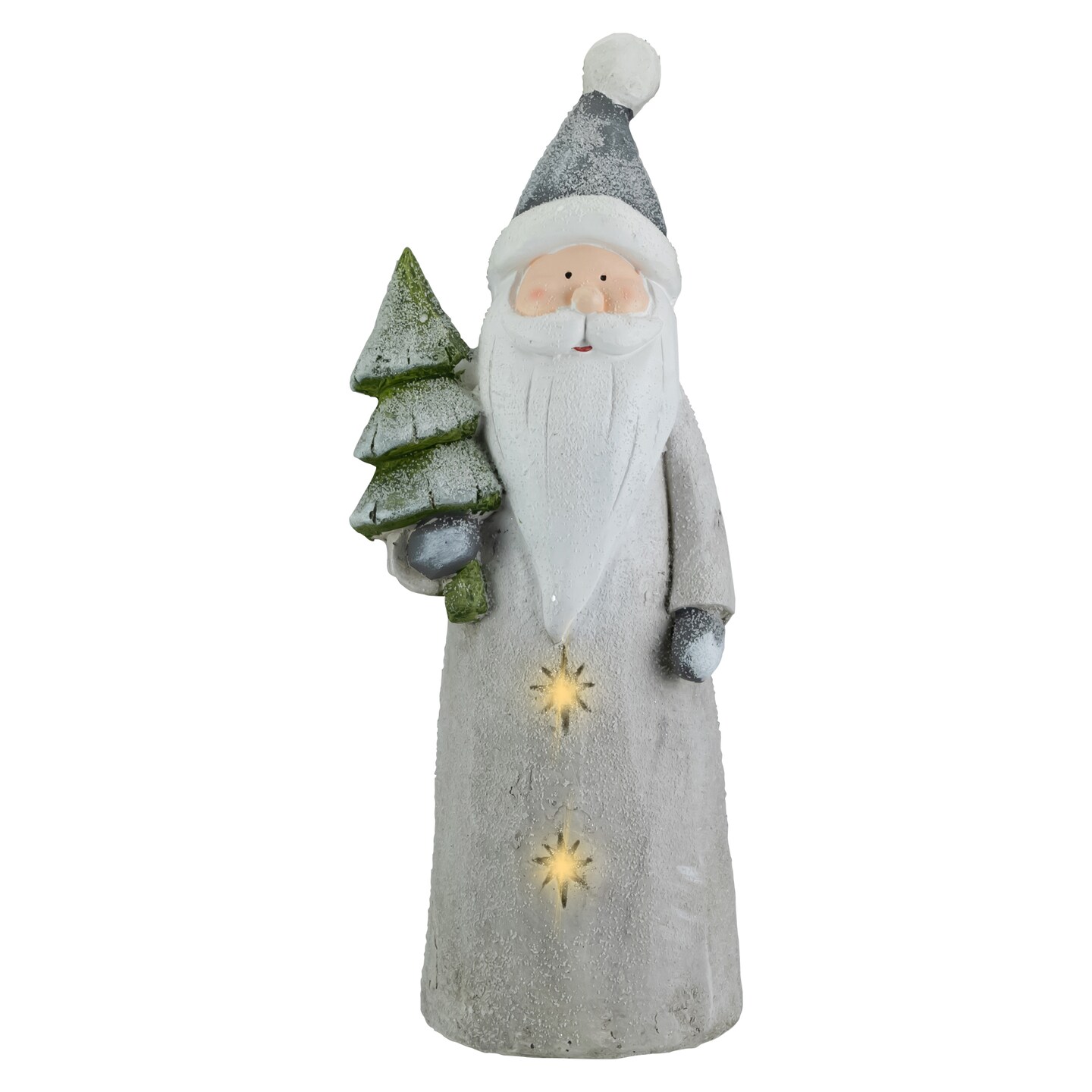 Northlight LED Lighted Ceramic Santa with Tree Christmas Figure - 19"