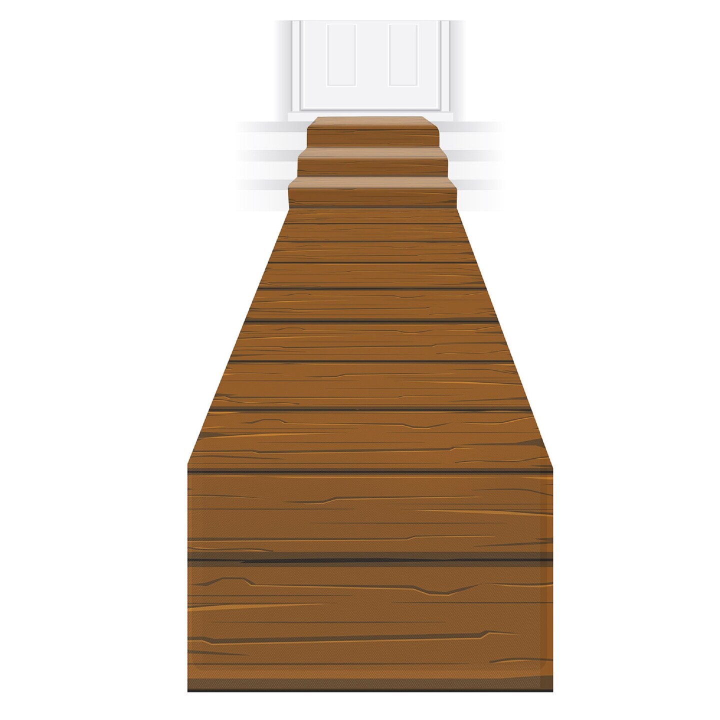 Beistle Set of 6 Brown and White Wooden Plank Design Party Aisle Runner 10&#x27;