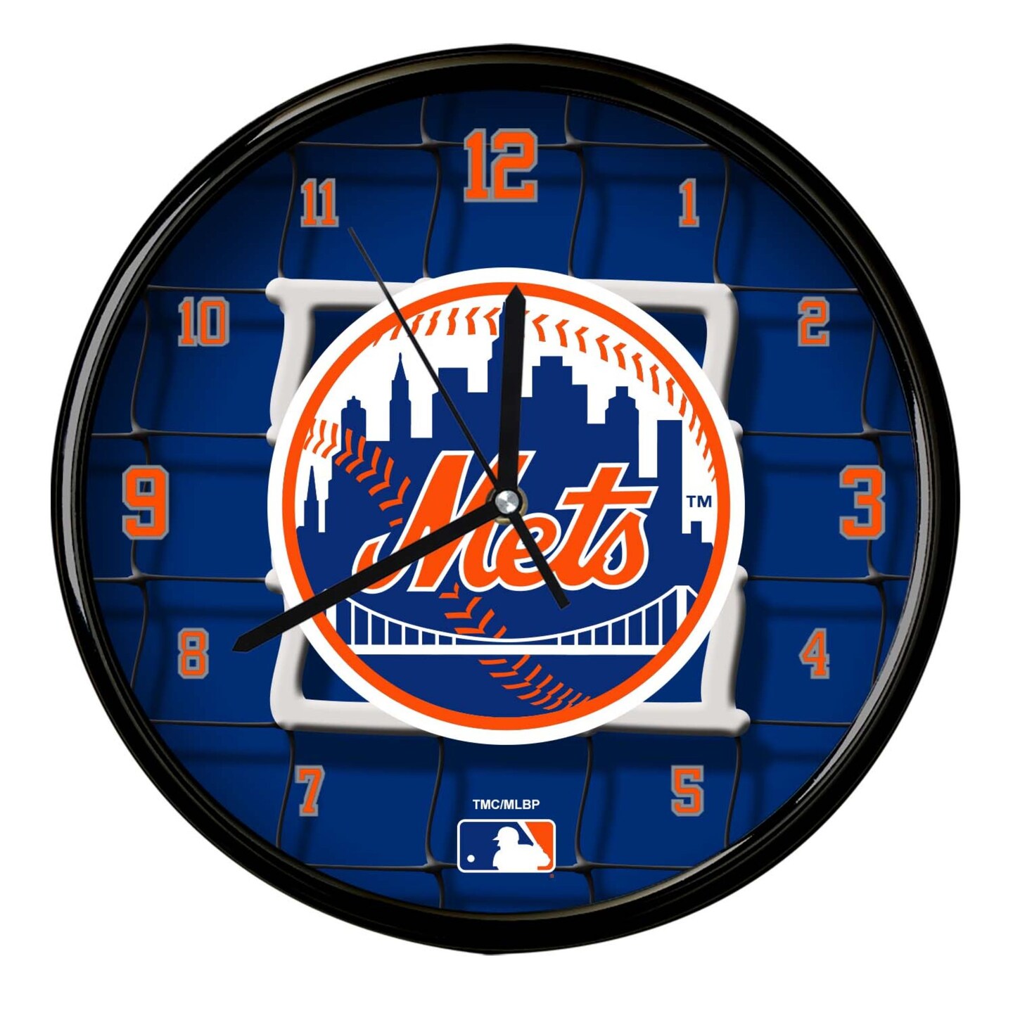 The Memory Company 11.5&#x22; Blue and Orange MLB New York Mets Net Wall Clock