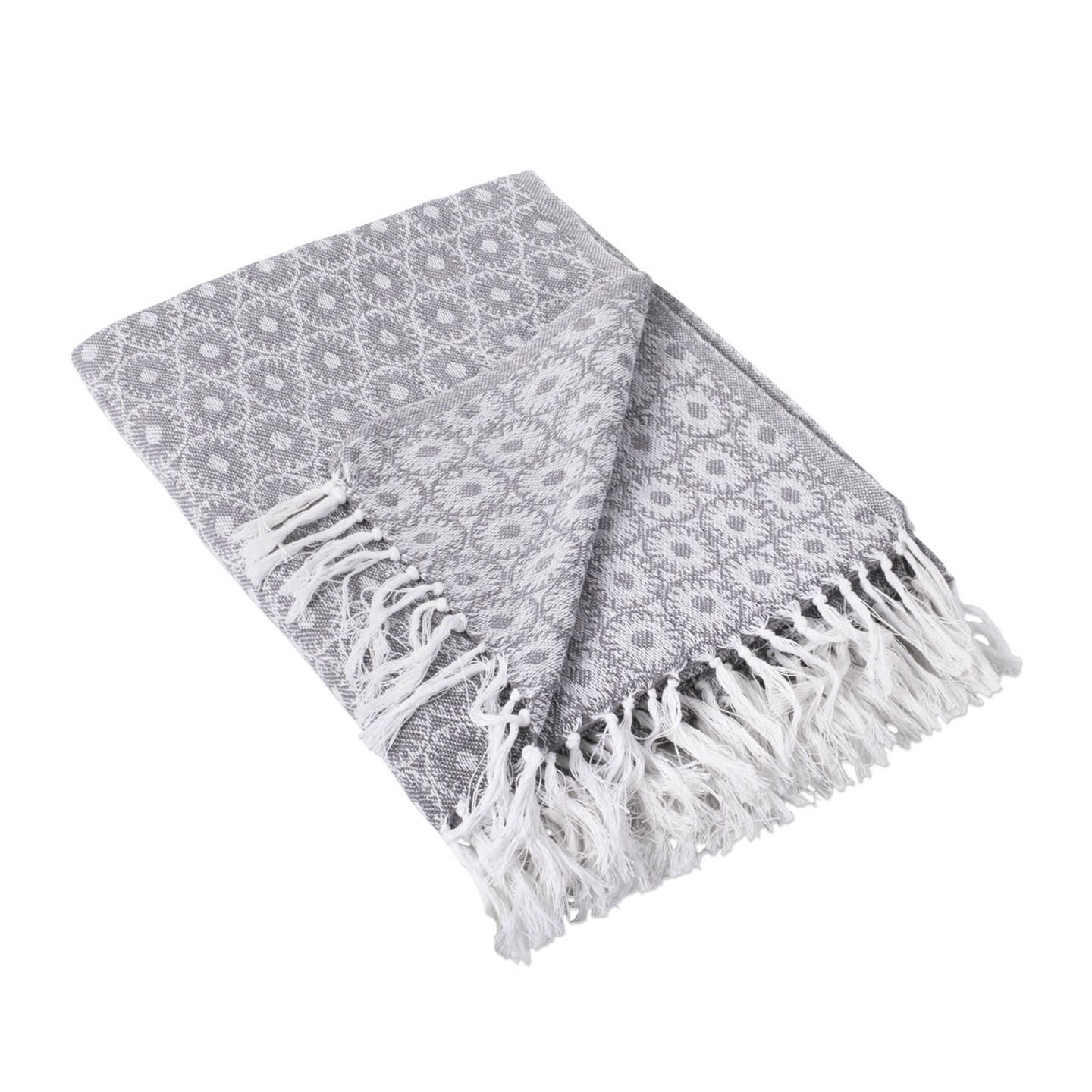 Contemporary Home Living Gray and White Rectangular Throw Blanket 50&#x22; x 60&#x22;