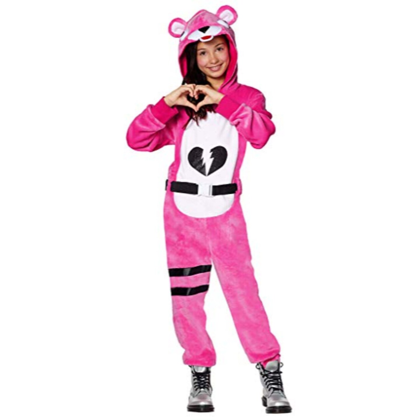 The Costume Center Pink and White Fortnite Cuddle Team Leader Unisex Child Halloween Costume - Large