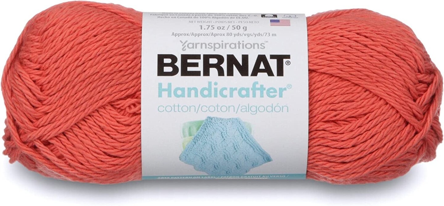 Bernat Handicrafter Cotton Yarn - Solids-Tangerine