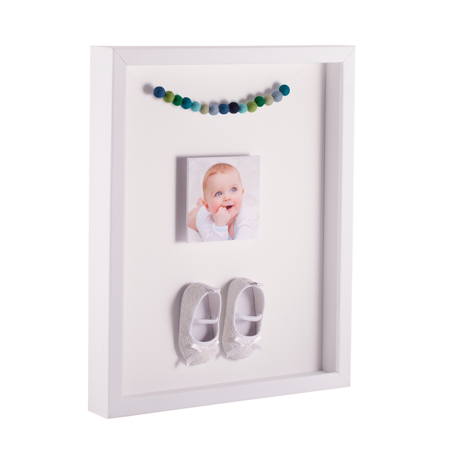 ArtToFrames 20x20 Inch Shadow Box Picture Frame, with a Satin White 1.00" Wide Shadowbox frame and Super White Mat Backing (4655)