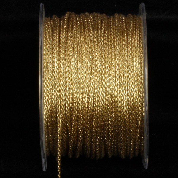 The Ribbon People Gold Glitter Chain Craft Ribbon 0.25&#x22; x 110 Yards