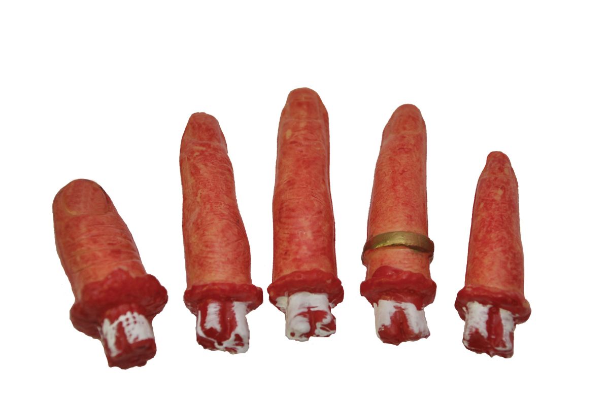 The Costume Center 5 Count Red and White Bag of Bloody Fingers Halloween Prop