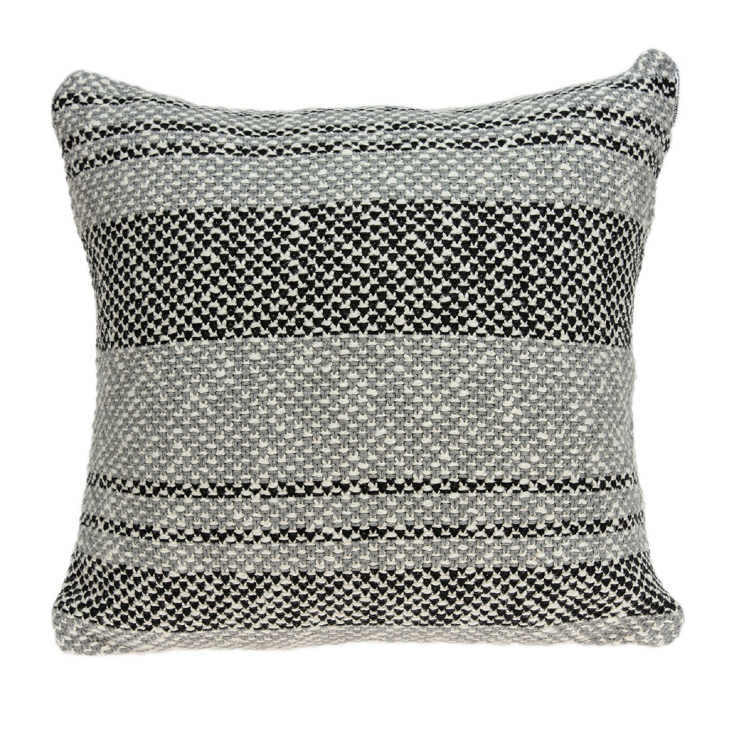 Nassau Collection 20&#x22; Grey and Tan Transitional Knitted Throw Pillow
