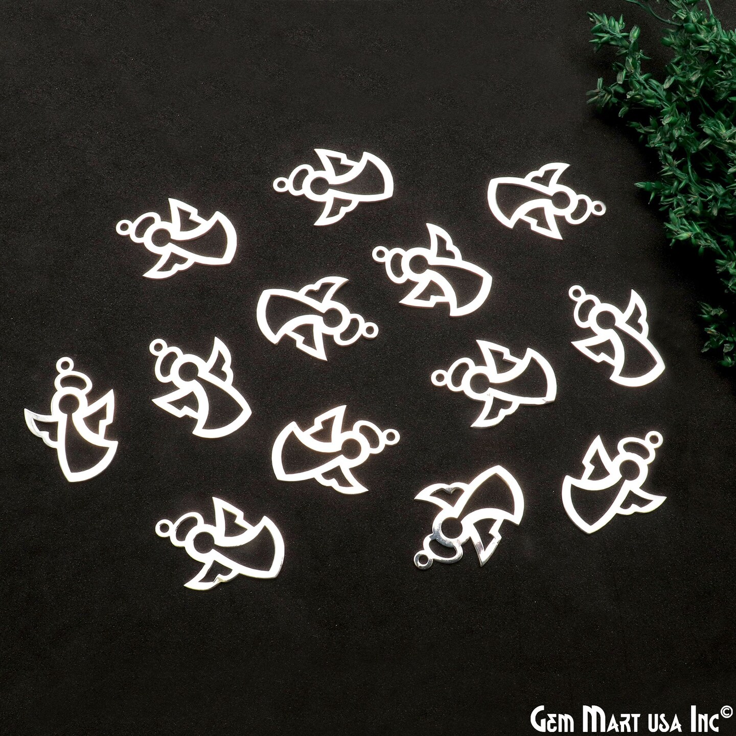 Laser Engraved Charms, Gold Plated Bracelet Charms, Metal Findings, Multiple Styles, 1 pc, GemMartUSA (GP)