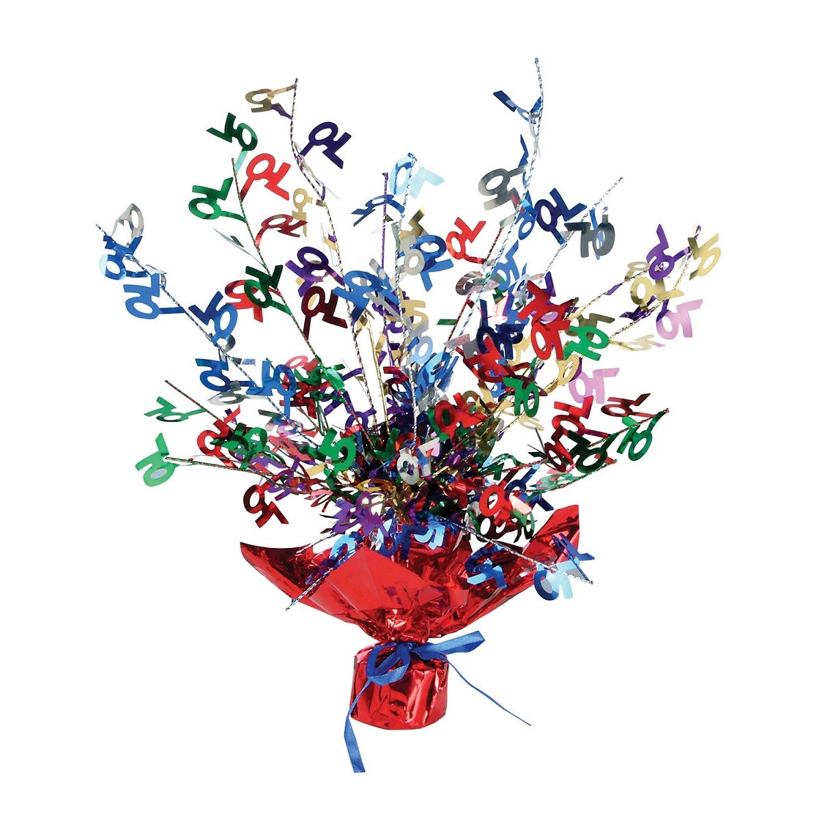 Beistle Club Pack of 12 Multi-Colored "70" Gleam 'N Burst Decorative Centerpieces 15"