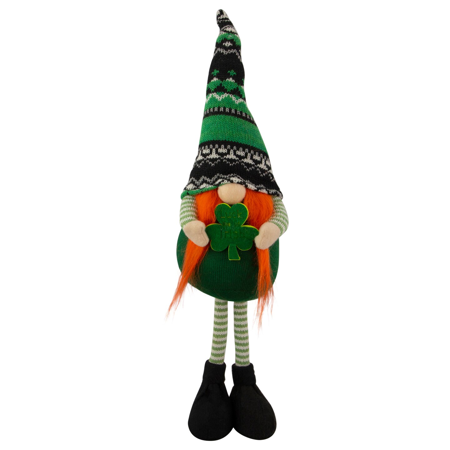 Northlight 19" Green and Black Leprechaun Girl Gnome Standing St Patrick's Day Figure