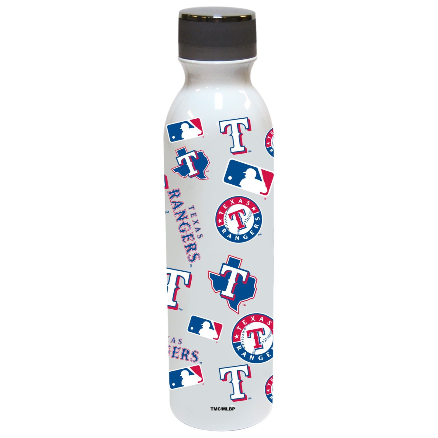 The Memory Company 9.75&#x22; White and Blue MLB Texas Rangers Water Bottle 24 oz.
