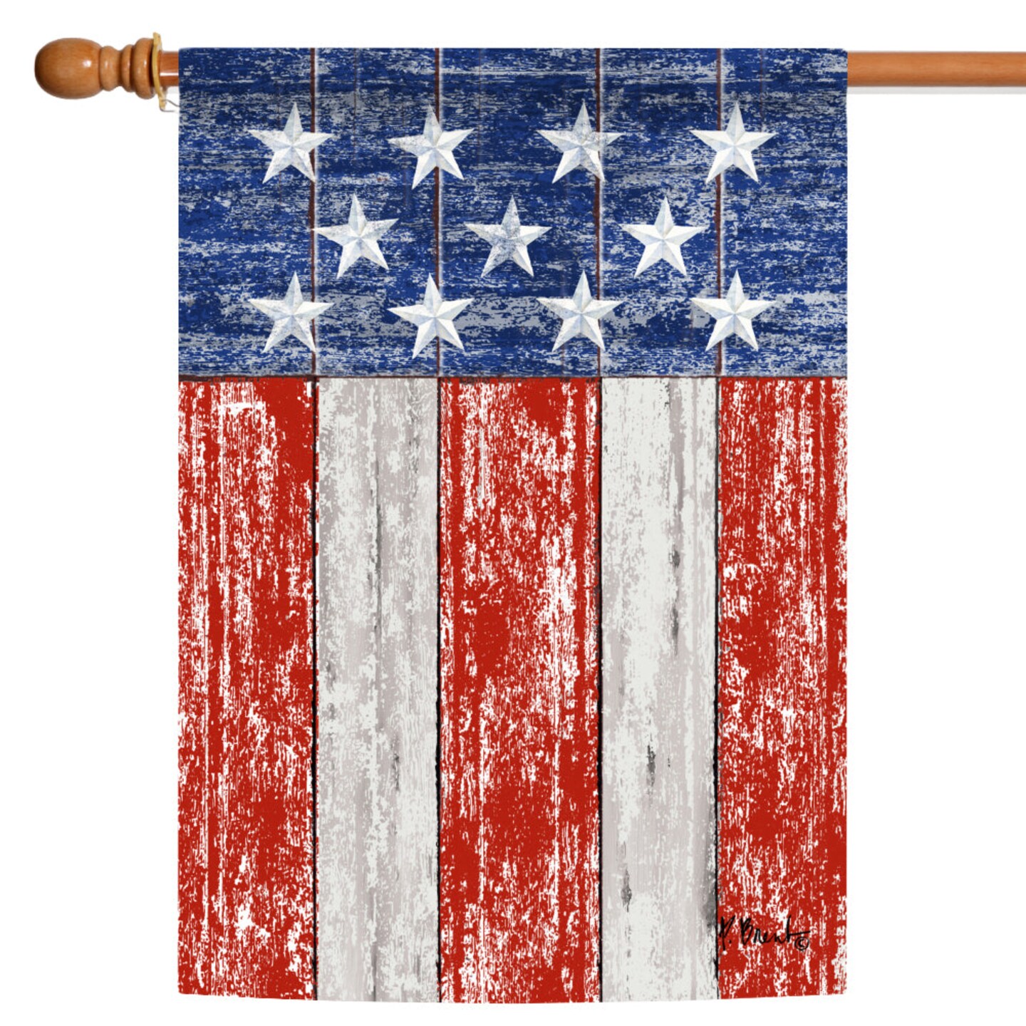 Toland Home Garden Rustic Weathered American Flag Patriotic Outdoor Flag - 28" x 40"
