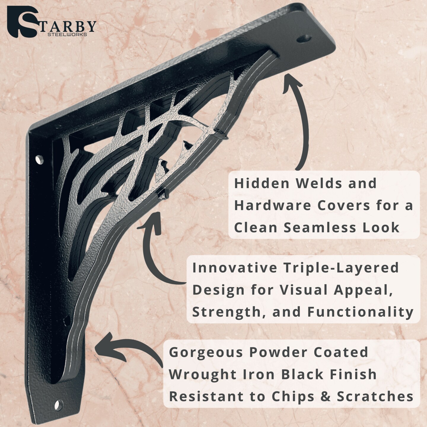 Starby Decorative Heavy Duty Steel Brackets
