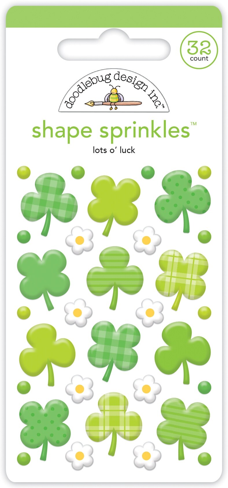 Doodlebug Sprinkles Adhesive Enamel Shapes-Lots O&#x27; Luck