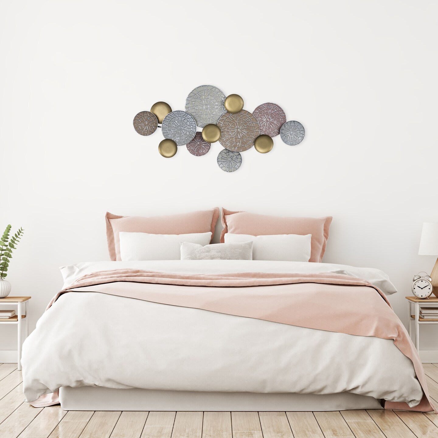 Contemporary Home Living 40&#x22; Metal Plates Centerpiece Wall Decoration