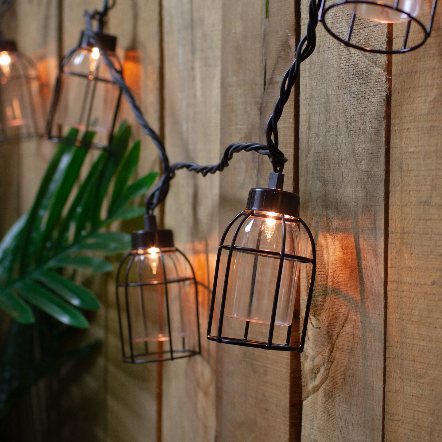 Dennis East 10 Count Vintage Style Edison Cage Novelty String Lights, 6.5 ft Black Wire