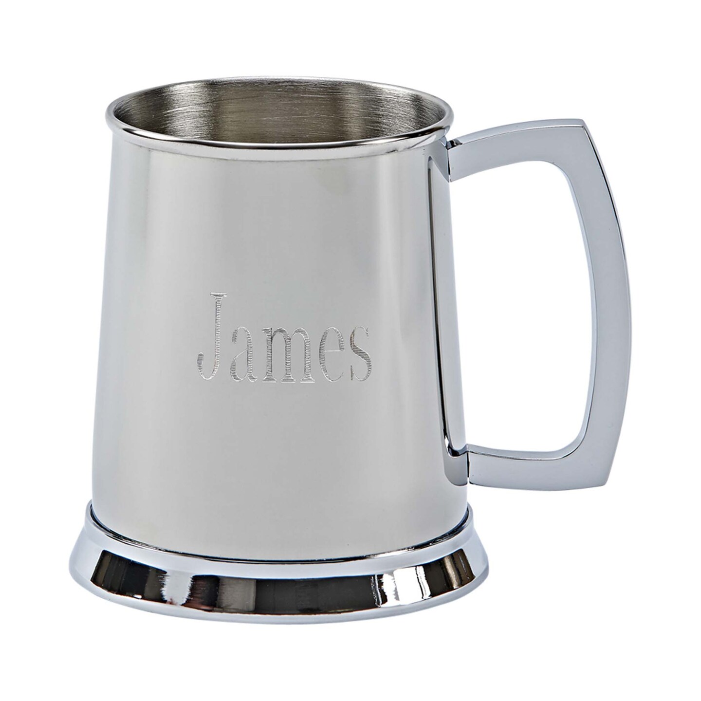 Contemporary Home Living 4.5&#x22; Classic Polished Bright Silver Pint Tankard