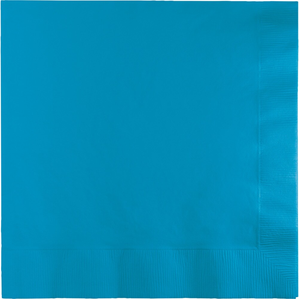 Party Central Club Pack of 250 Turquoise Blue Solid 3-Ply Disposable Dinner Napkins 8.75&#x22;