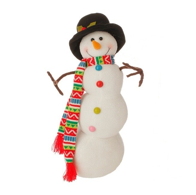Raz Posable Christmas Snowman Decoration with Scarf - 21" - Multicolor