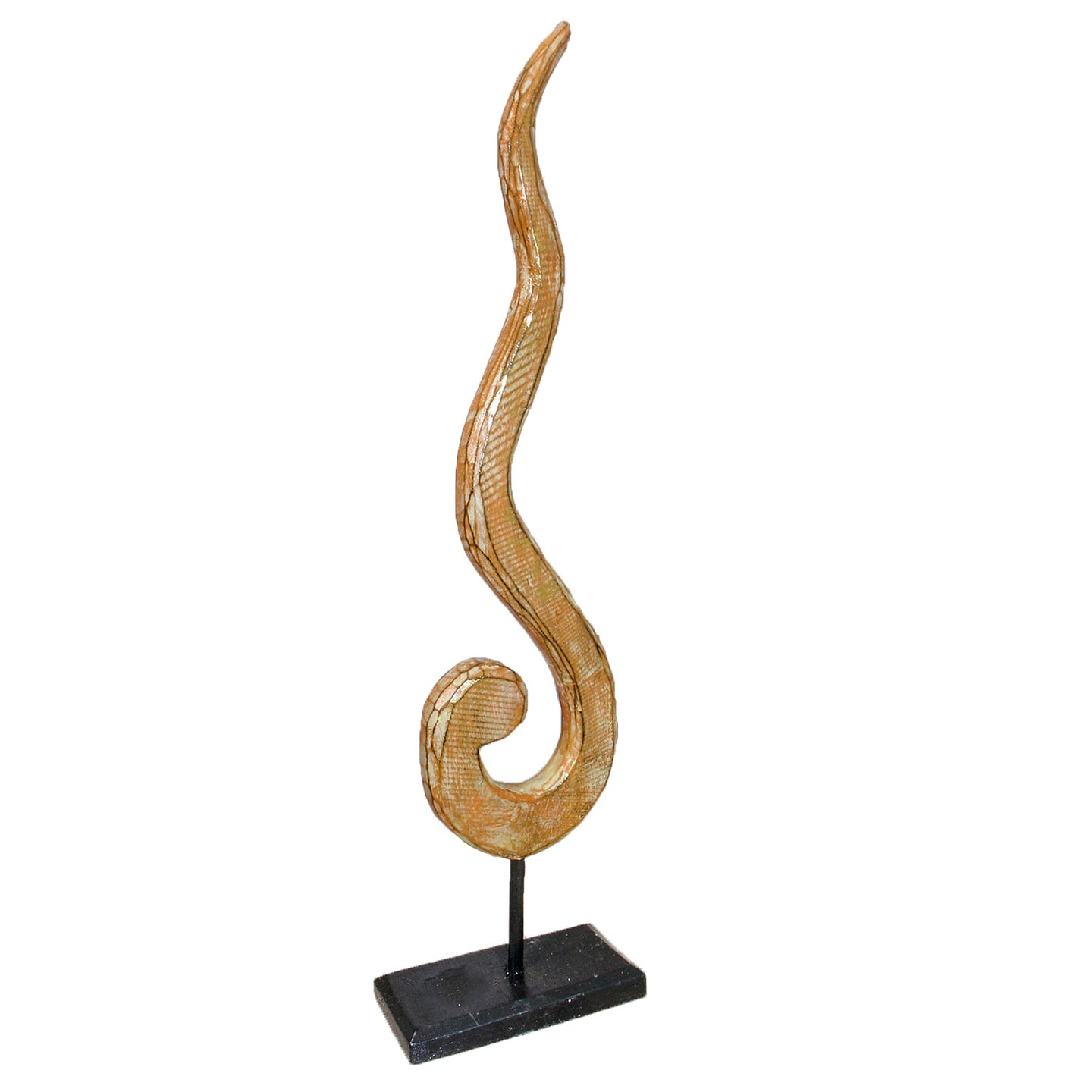 Stoneage Arts Inc 14&#x22; Hand-sculpted Orange Abstract Swirl Statue