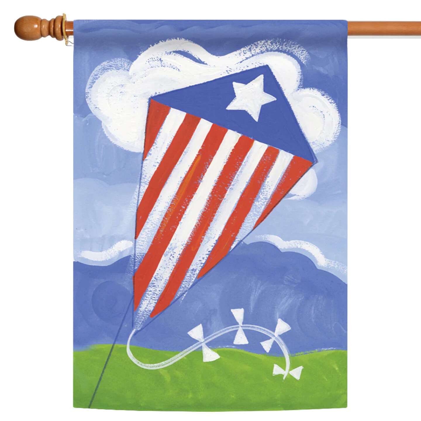 Toland Home Garden Striped Kite Patriotic Fade-Resistant Outdoor Flag - 40&#x22; x 28&#x22;