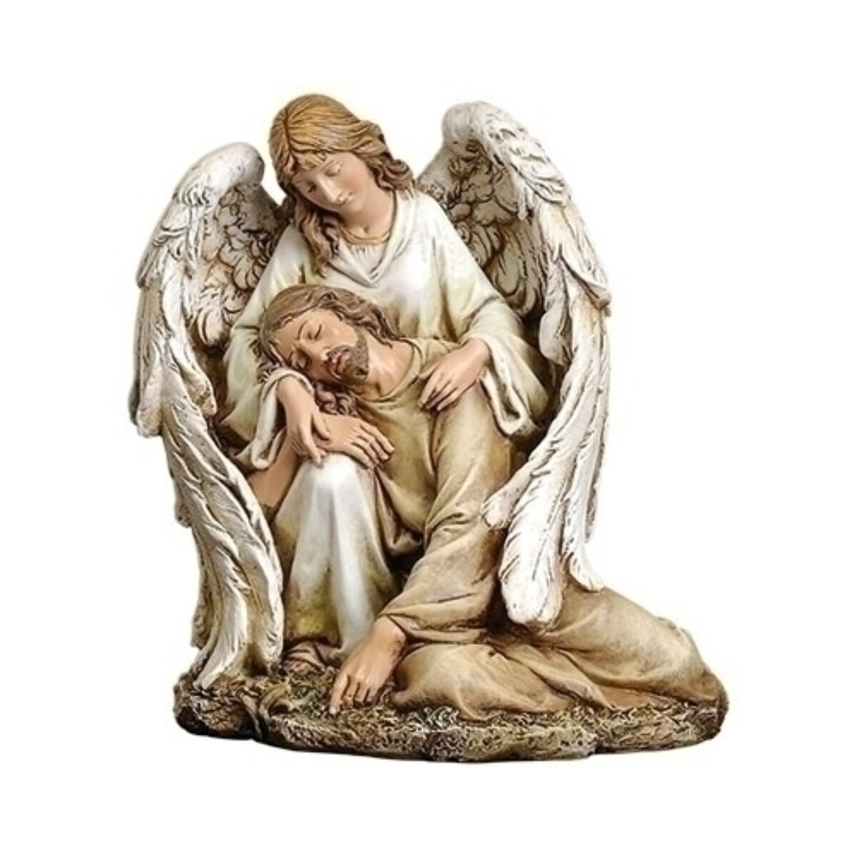 Roman Angel with Fallen Christ Religious Figurine - 7