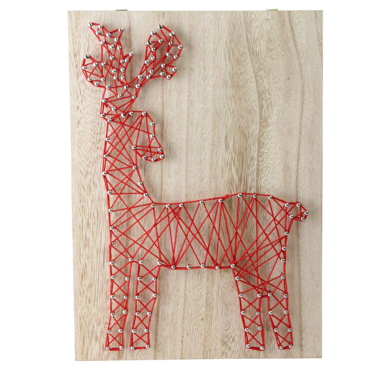 Northlight 11&#x22; Ruby Red &#x22;Crazy String&#x22; Reindeer Wall Decoration
