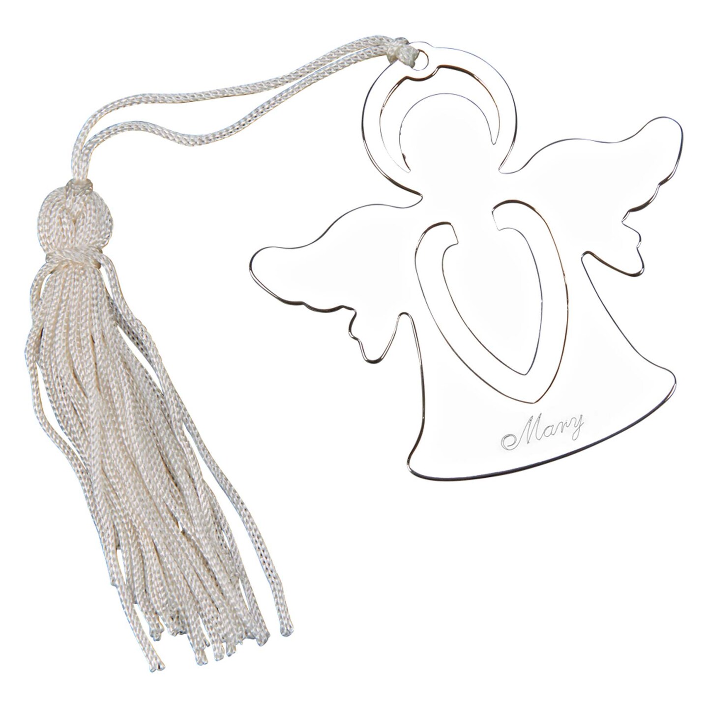 Contemporary Home Living 2.5&#x22; Standing Angel Design Bookmark with Silver Tassel