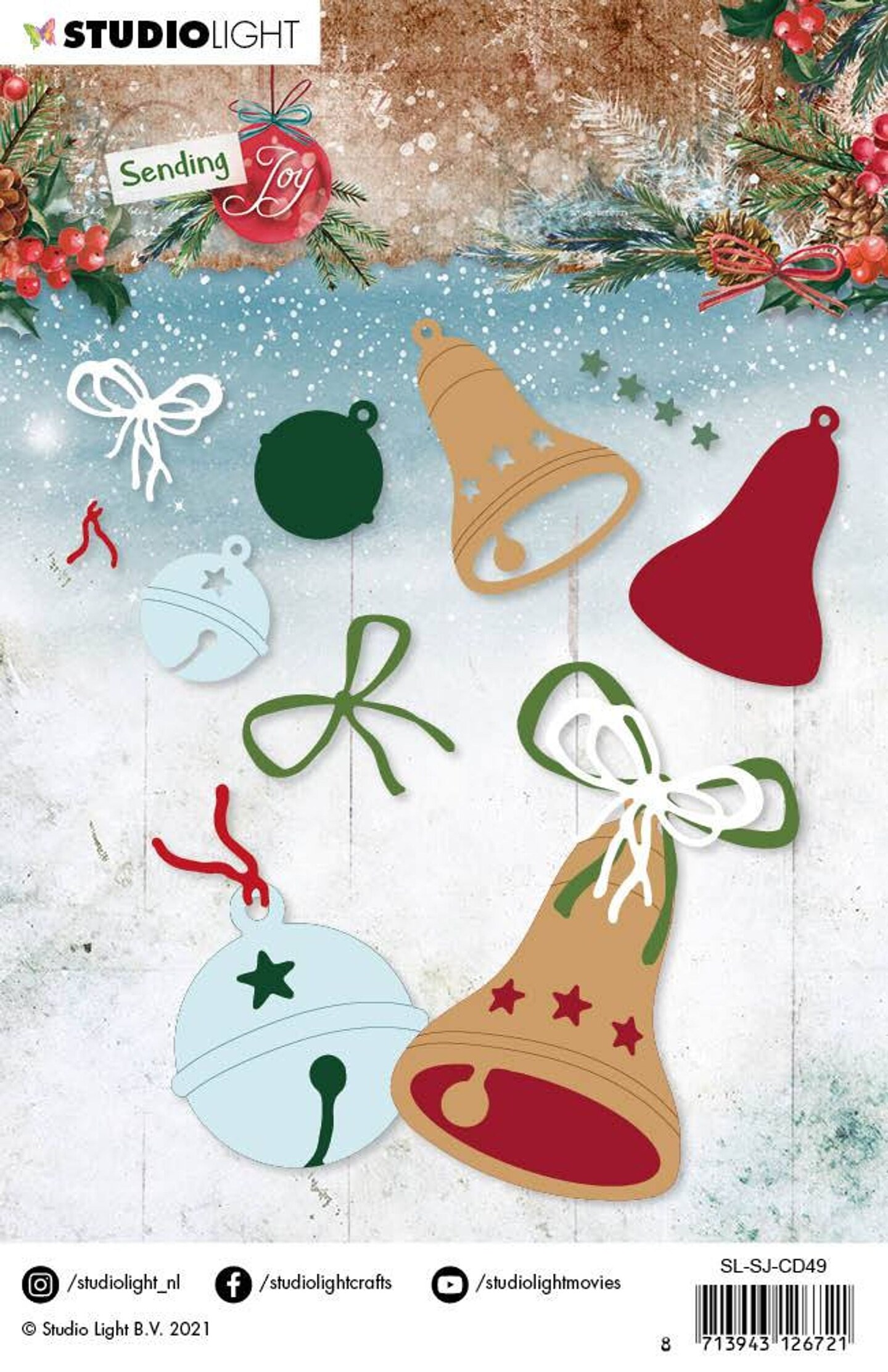 Studio Light SL Cutting Die Christmas Bells Sending Joy 105x130mm nr.49 ...