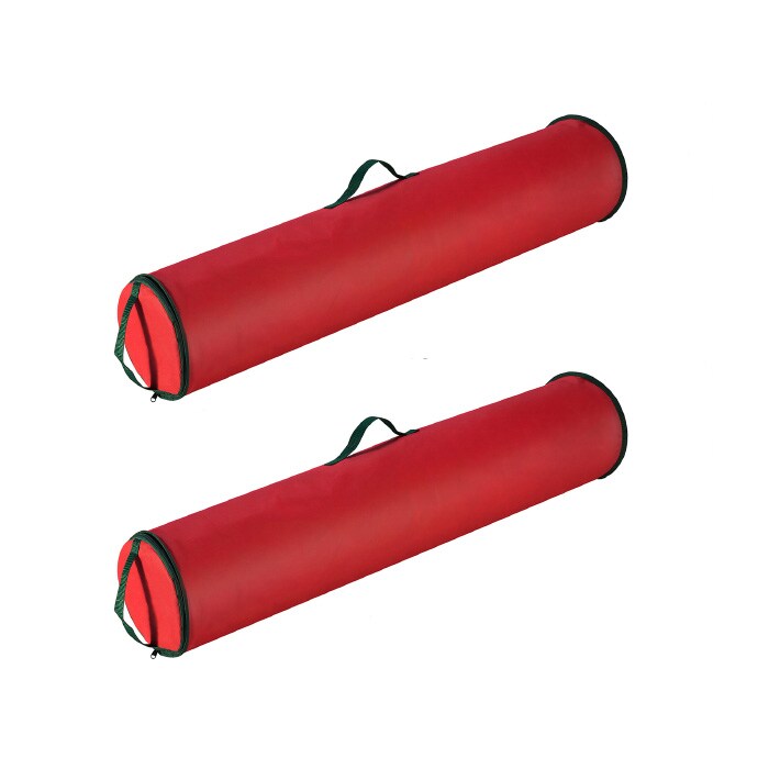 Elf Stor 2 Pack Red 40 Inch Christmas Wrapping Paper Storage Bag Tube Handle Zipper
