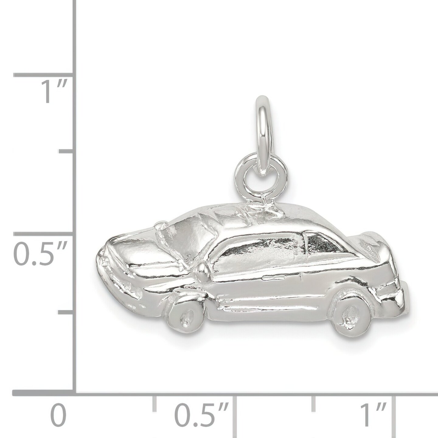 Sterling Silver Car Charm Pendant Jewelry Sports Coupe 14mm x 25mm
