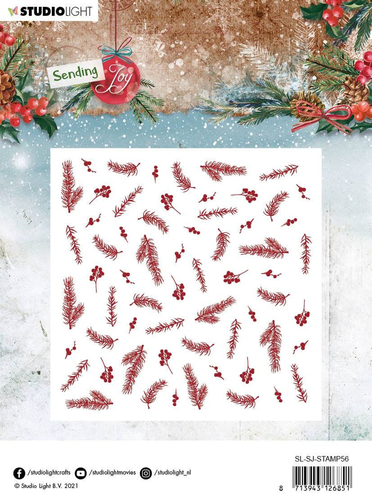Studio Light SL Clear Stamp Background Pattern Sending Joy 140x140mm nr ...