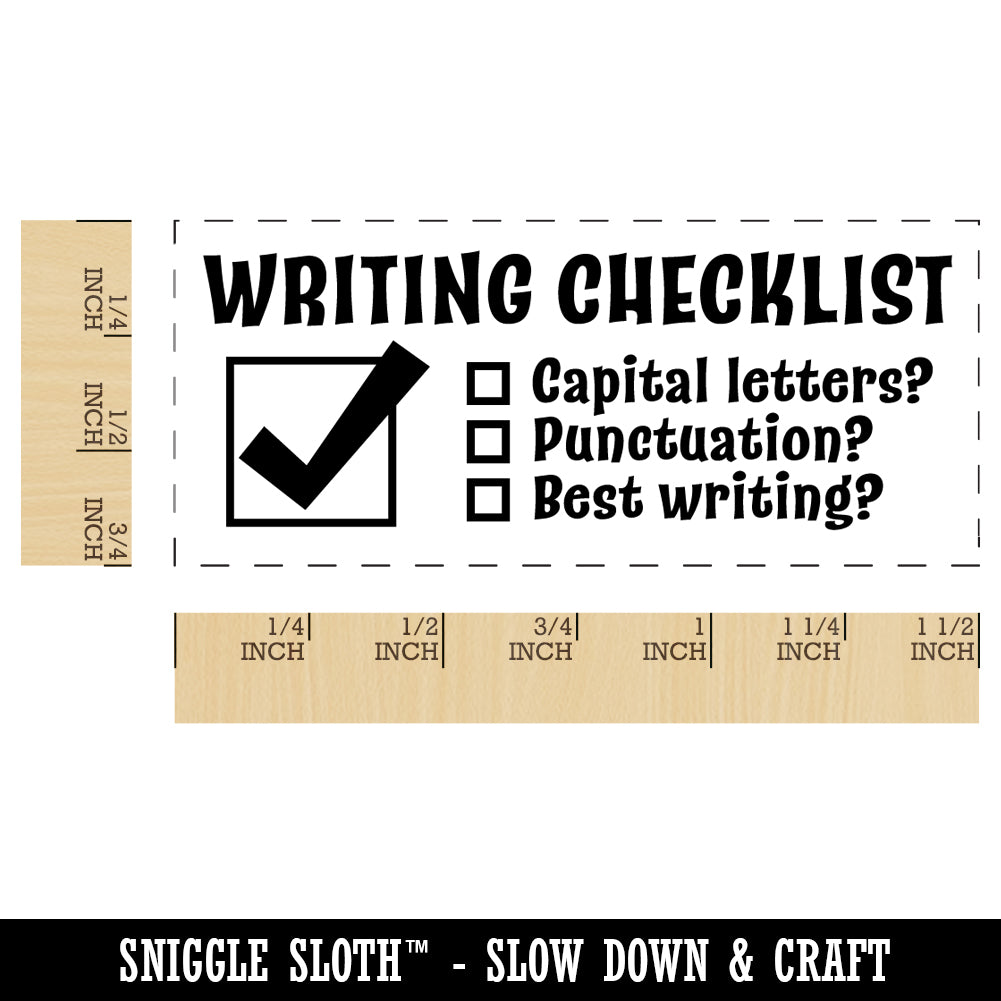 Writing Checklist Teacher Student School Self-Inking Rubber Stamp Ink Stamper