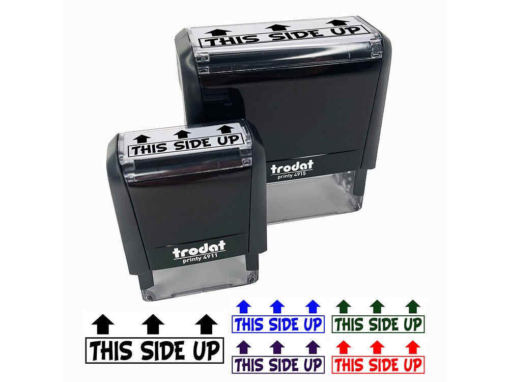 This Side Up Arrows Box Crate Shipment Self-Inking Rubber Stamp Ink Stamper for Business Office