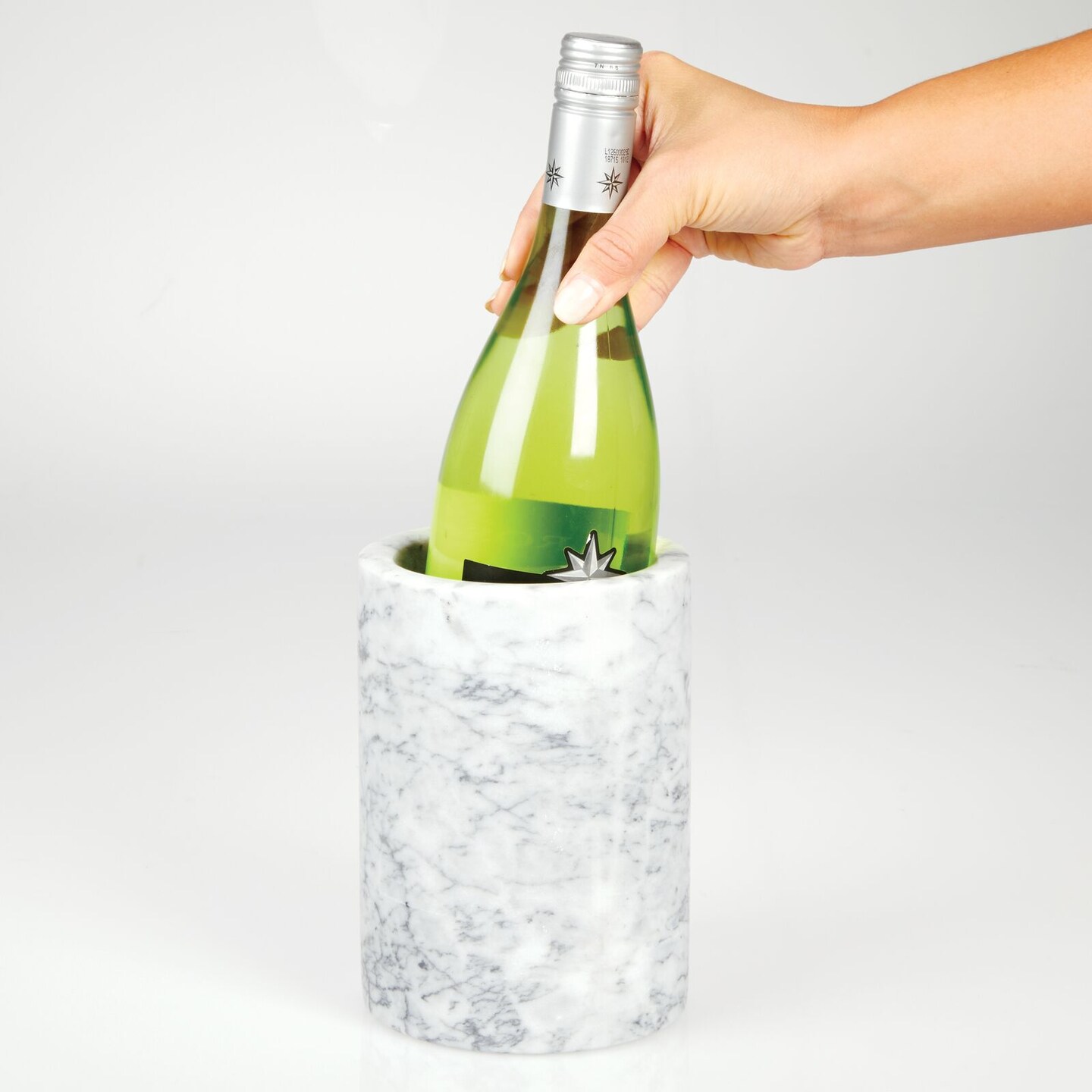 mDesign Marble Tabletop Single Bottle Wine Cooler and Chiller