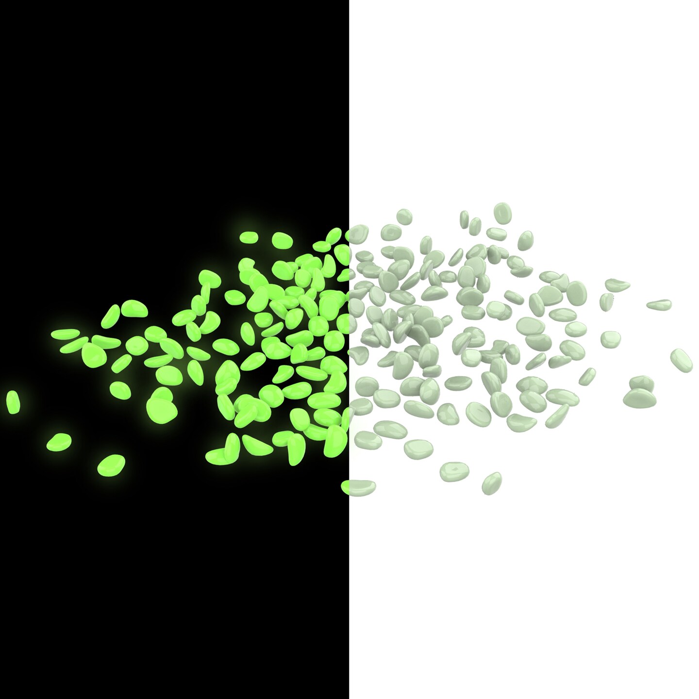 200 Glow In The Dark Solar Pebbles Garden Decor White Resin Pathway Markers