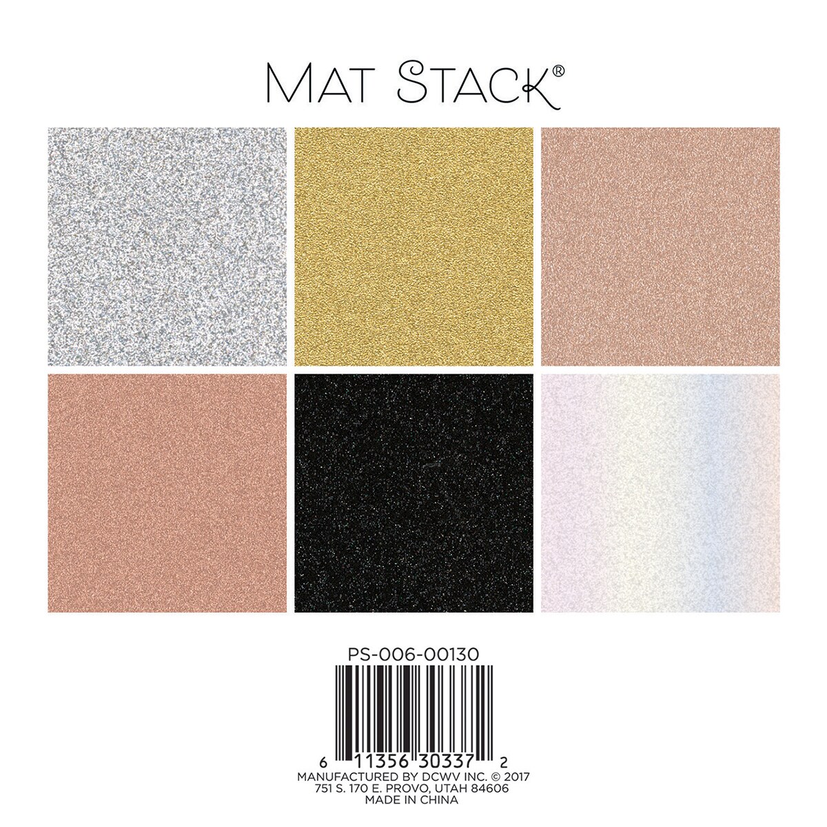 DCWV Single-Sided Cardstock Stack 6"X6" 24/Pkg-Glitzy Metallics W/Glitter, 6 Designs