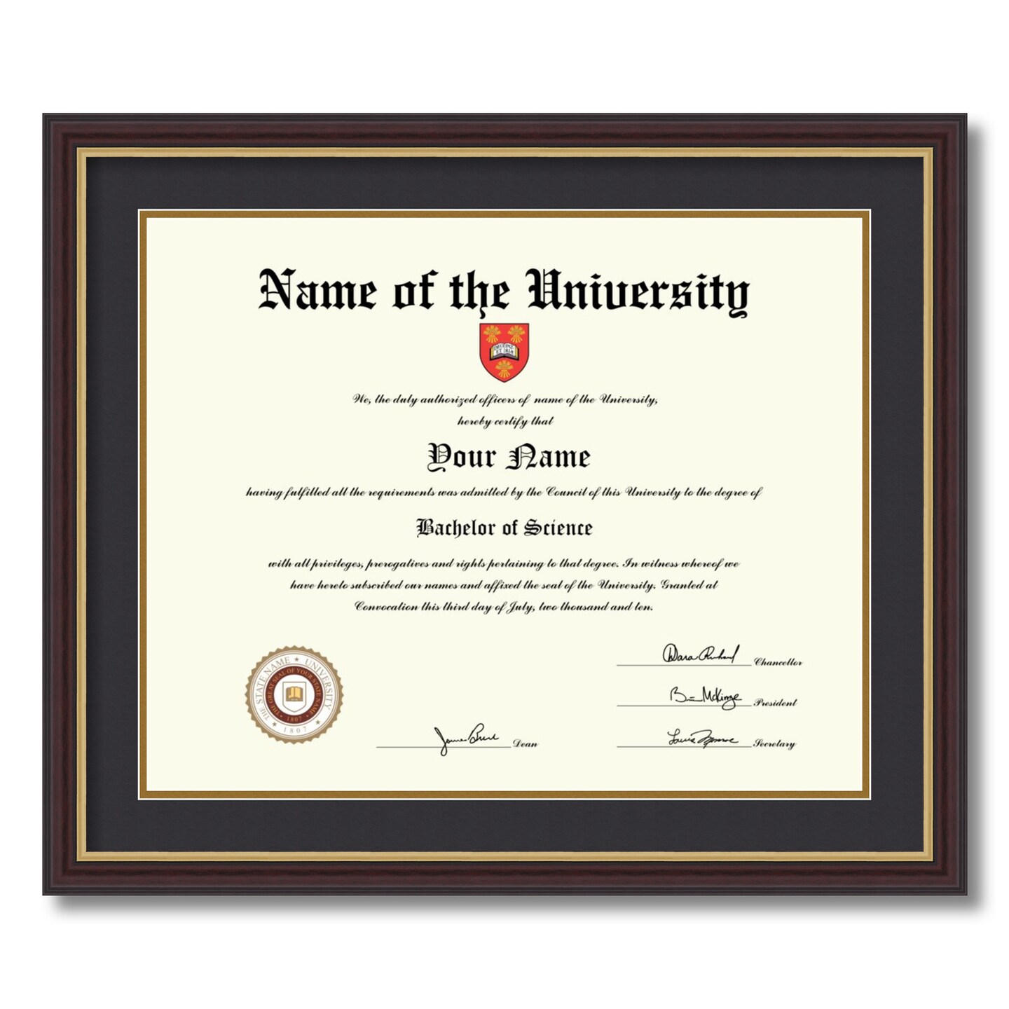 ArtToFrames 16x20 inch Diploma Frame - Framed with Black and Gold Mats, Comes with Regular Acrylic and Sawtooth Hanger for Wall Hanging (D-16x20)