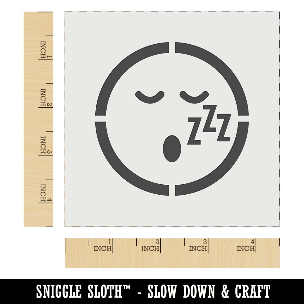 Sleeping Face Tired Emoticon Wall Cookie DIY Craft Reusable Stencil