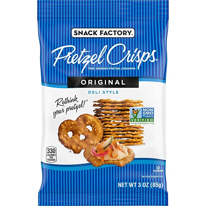 Pretzel Crisps, Original, On-the-Go Bag, 3 Oz (Case of 8)