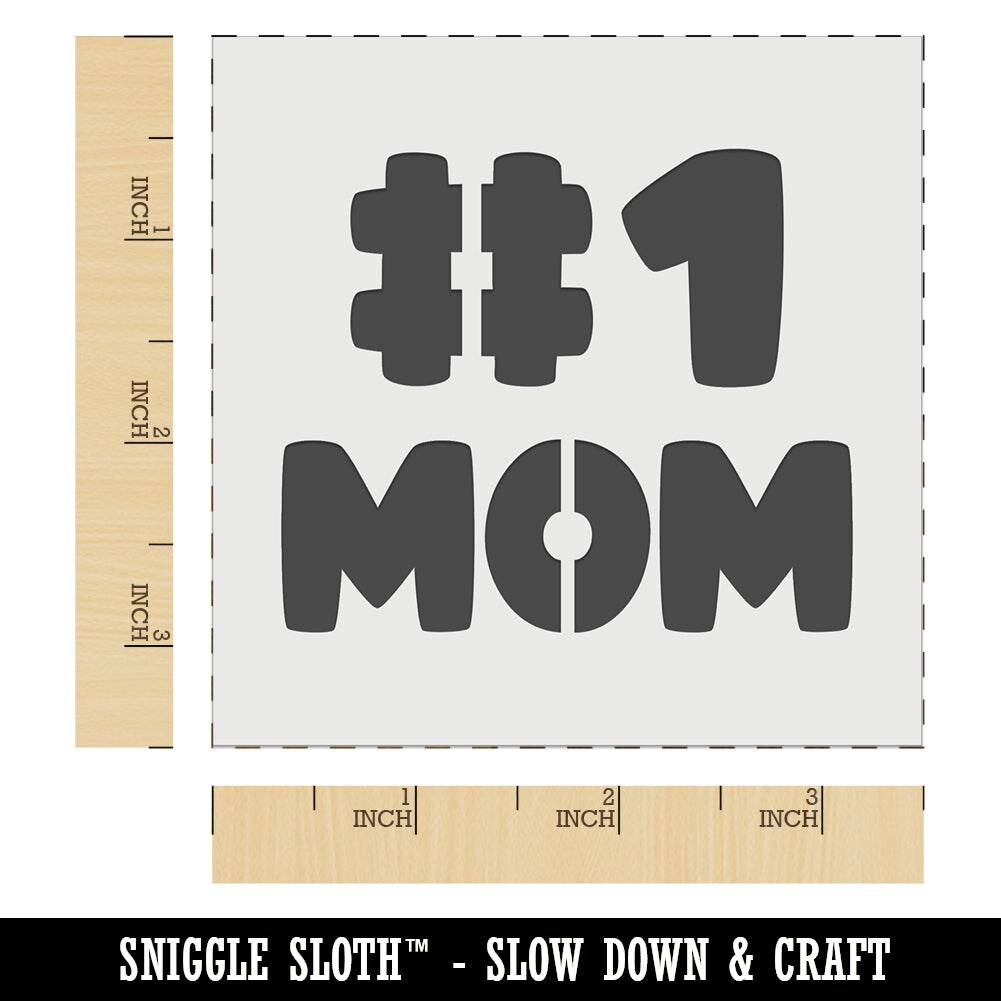 #1 Mom Number One Mother&#x27;s Day Wall Cookie DIY Craft Reusable Stencil