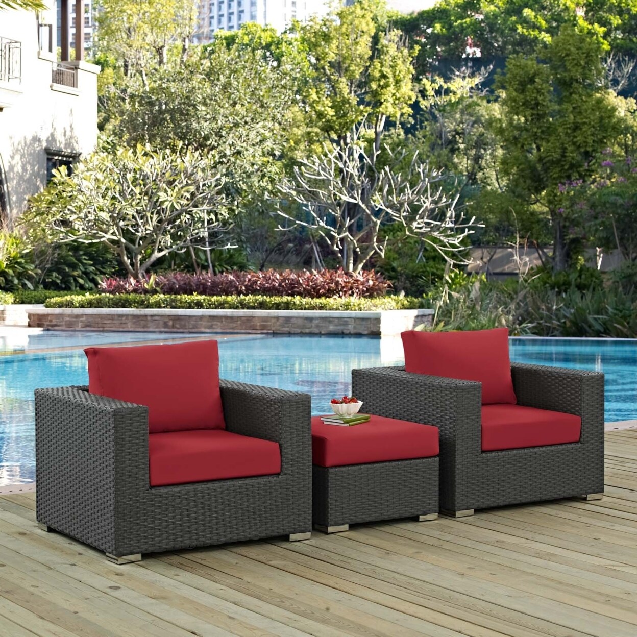 Modway Sojourn 3 Piece Outdoor Patio Sunbrella Sectional Set-EEI-1891