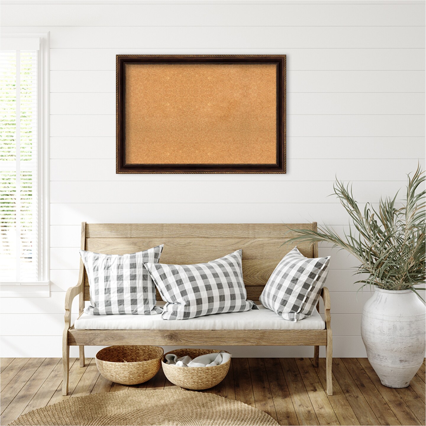 Corded Framed Corkboard, Natural Cork
