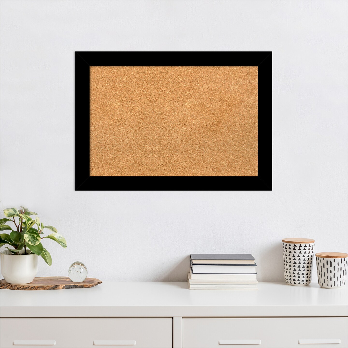 Brushed Framed Corkboard, Natural Cork