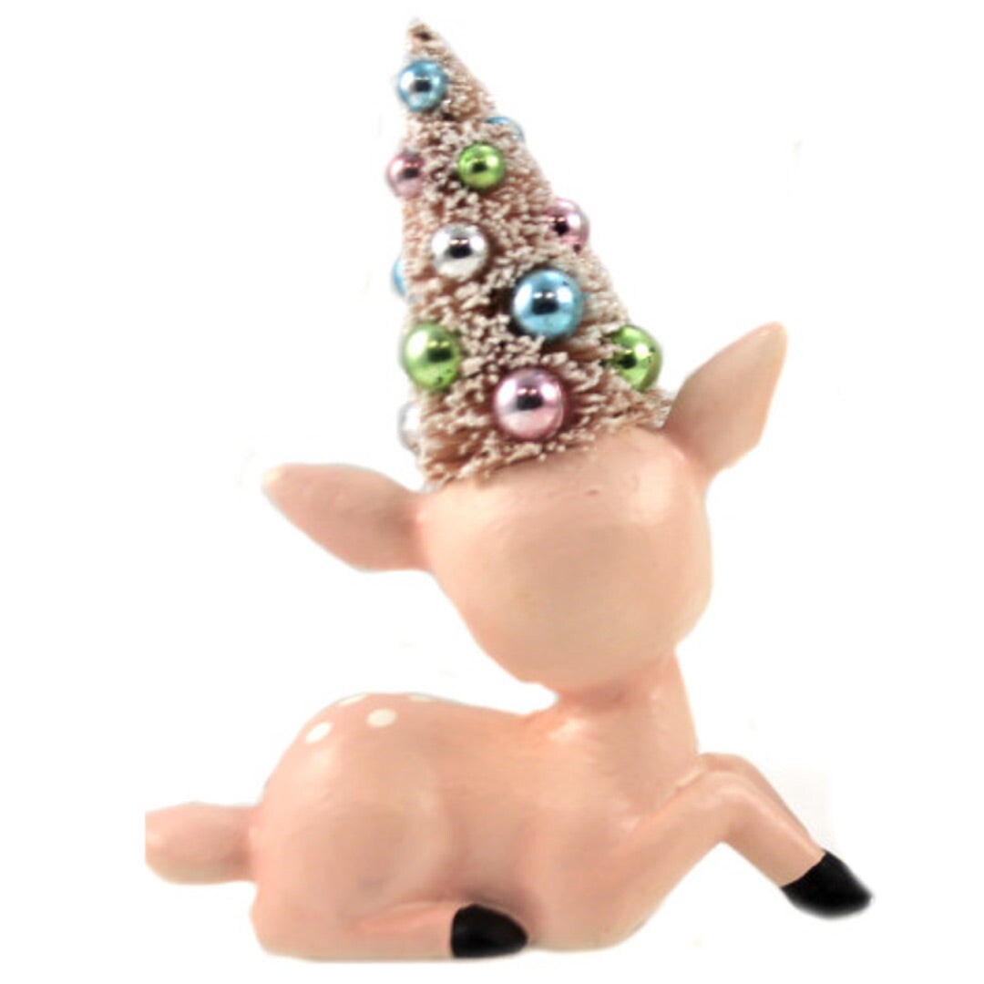 Pink Reindeer with Tree 5.25&#x22;