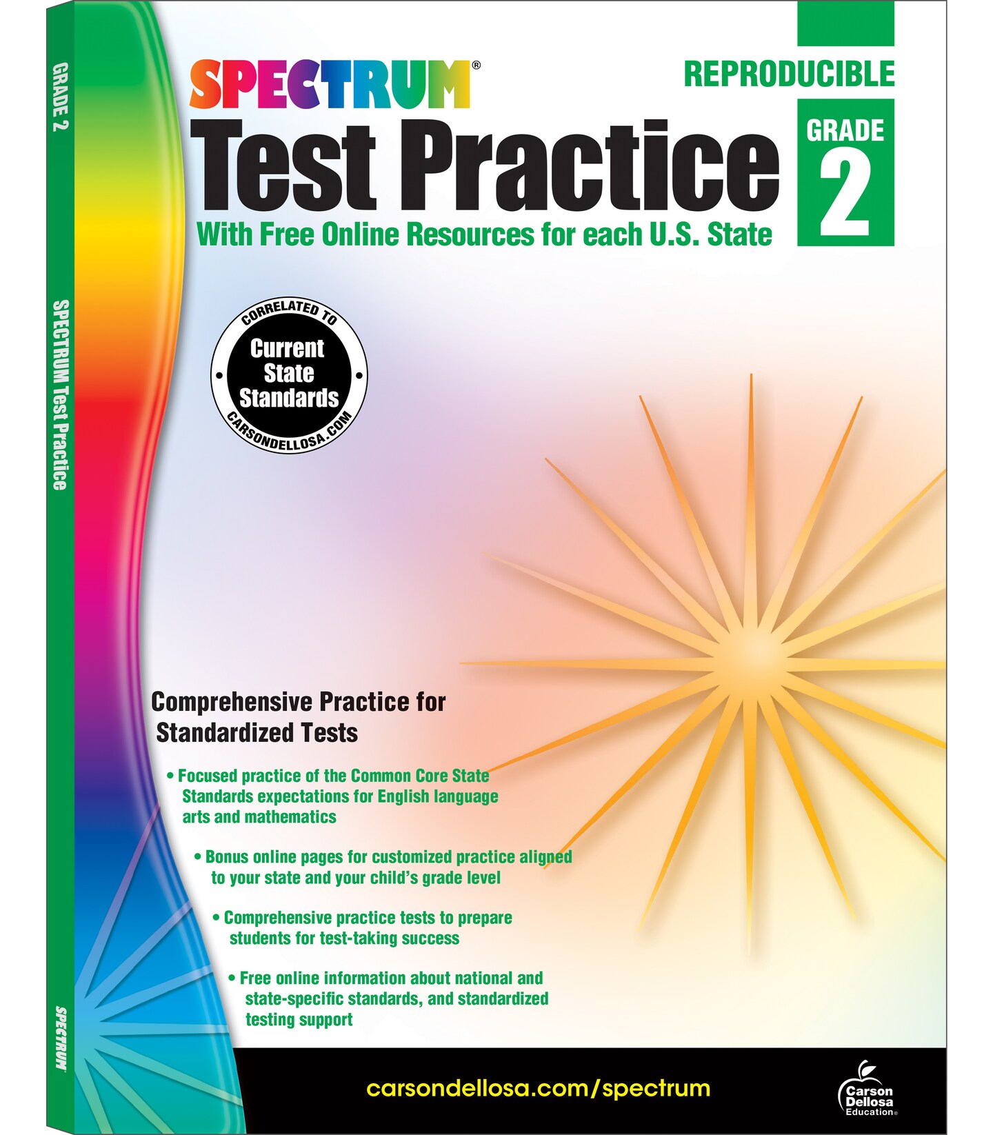 Spectrum Test Prep Grade 2 Workbook, Ages 7-8, Reading Comprehension, Language Arts &#x26; Math Workbook, Grammar, Vocabulary, Addition, Subtraction, Writing Practice Tests, 2nd Grade Test Prep Workbook