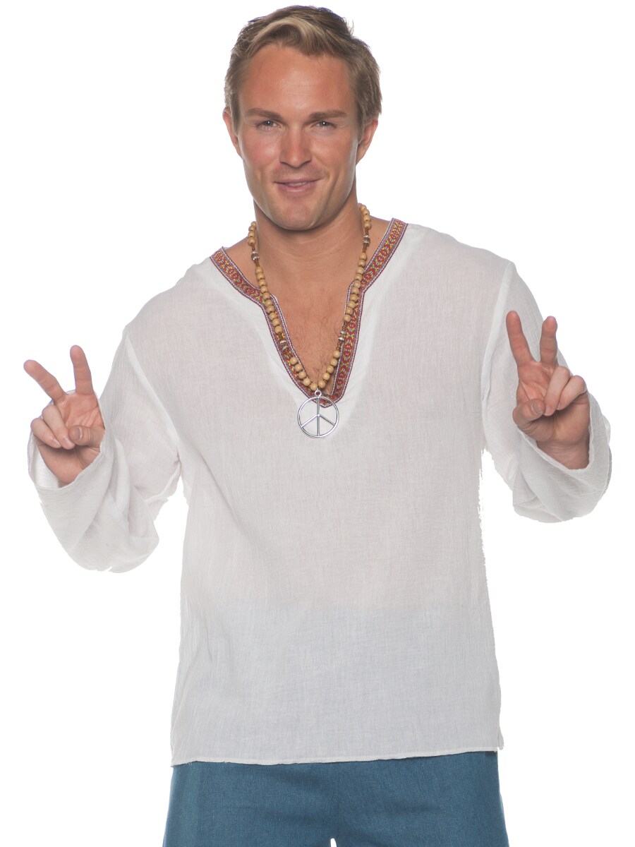 Men&#x27;s 60s 70s Hippie Costume Shirt
