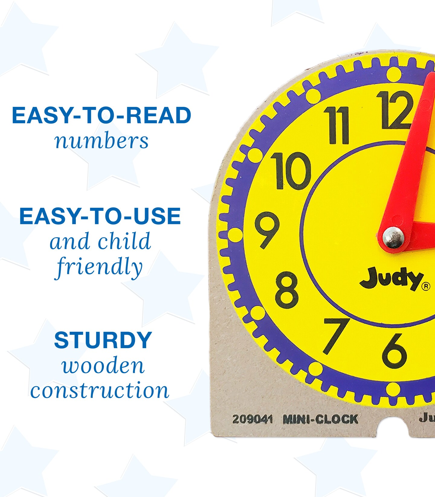 Carson Dellosa 12PC Judy Clock Set, 4" x 4" Mini Clocks for Kids Learning to Tell Time, Teaching Supplies for Classroom, Homeschool, and Circle Time Learning Center