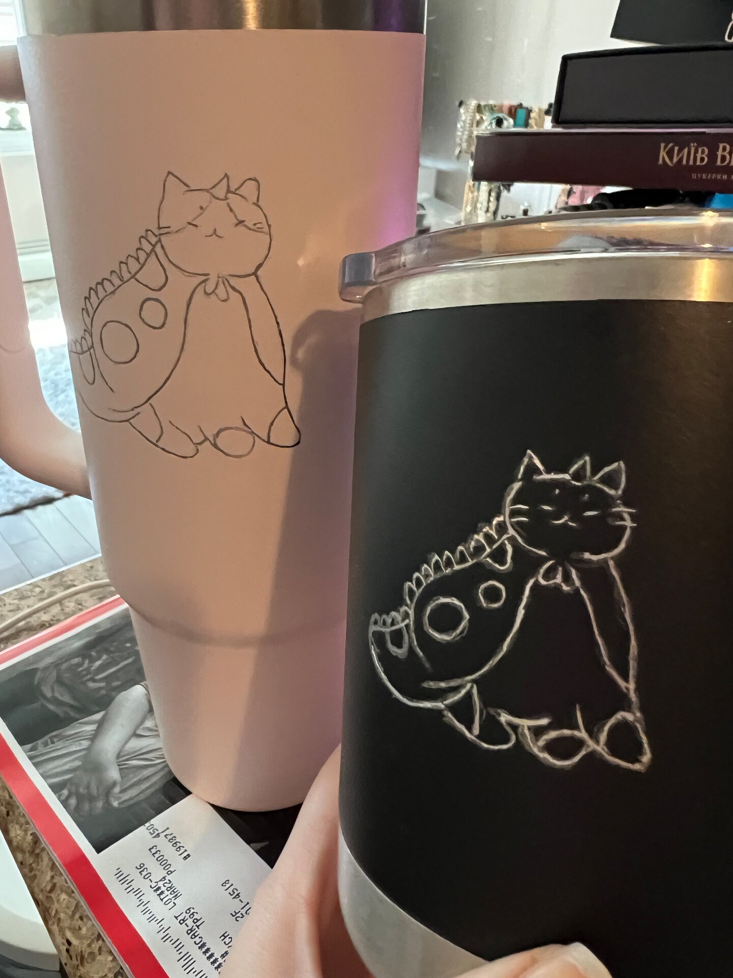 Stanley Cup Tumbler 40 oz with Dragon Cat Custom Engraving