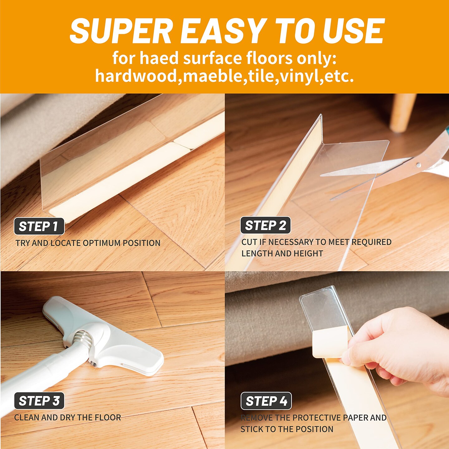 Clear Toy Blockers for Furniture - Stop Things from Going Under Couch Sofa Bed and Other Furniture - Suit for Hard Surface Floors Only